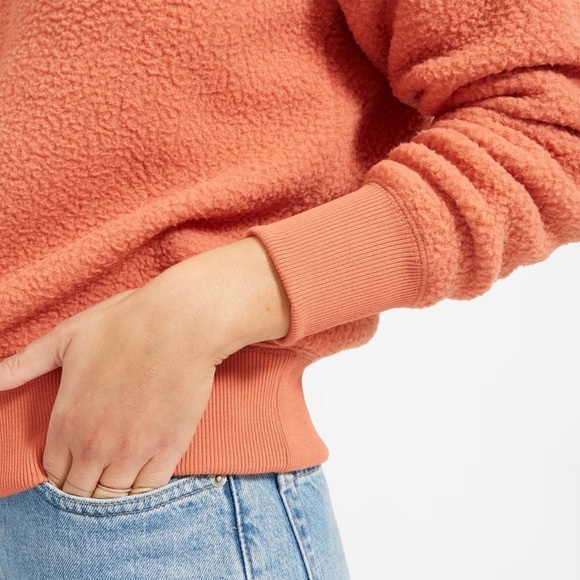 Everlane The Renew Fleece Raglan Sweatshirt - Coral​ - Picture 2 of 7